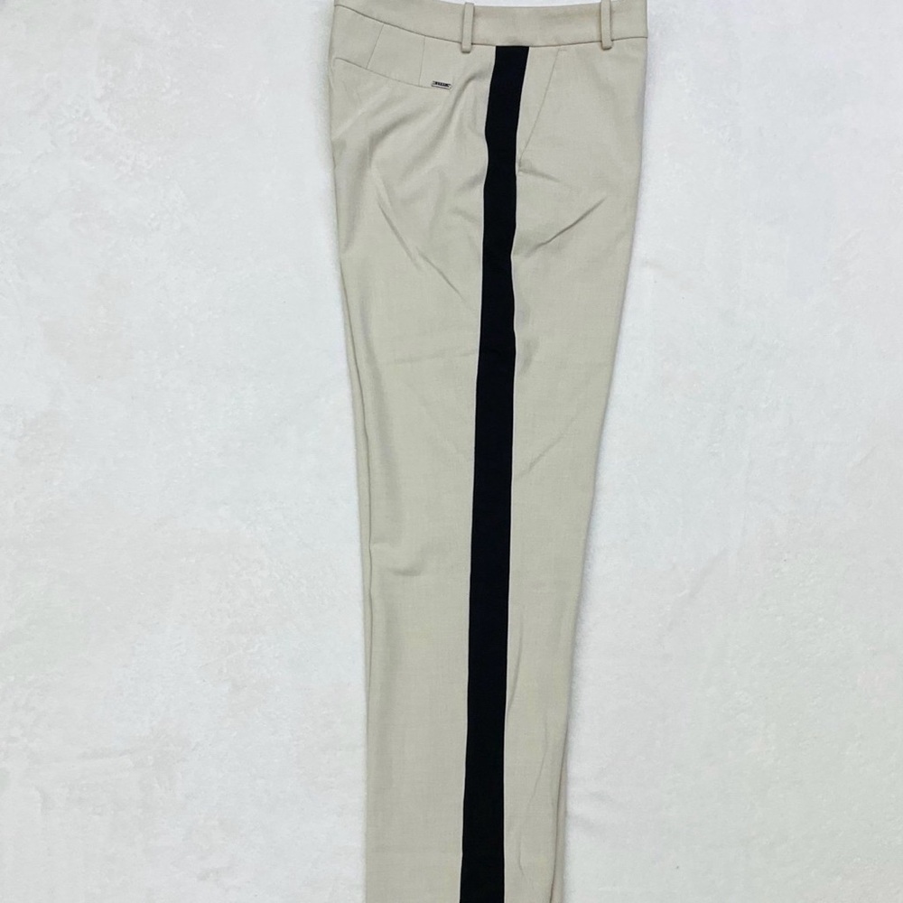 Women's Beige Pants with Black Stripe